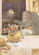 Carl Larsson Gunlog without her Mama oil painting on canvas